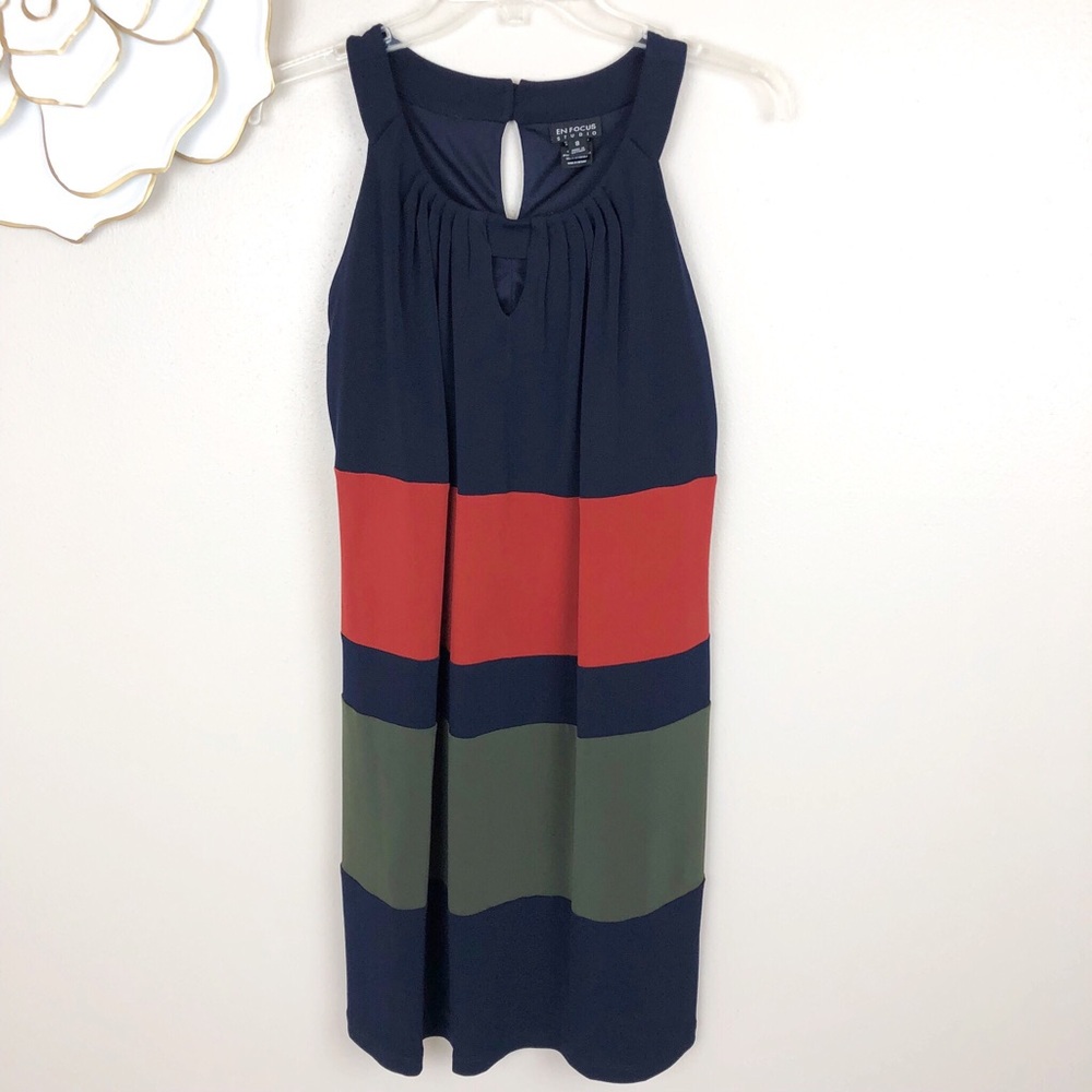 En Focus sleeveless colorblock dress relaxed fit